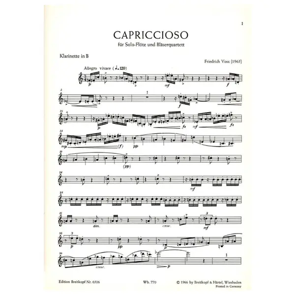 Capriccioso fur Solo-flote und blaserquartett