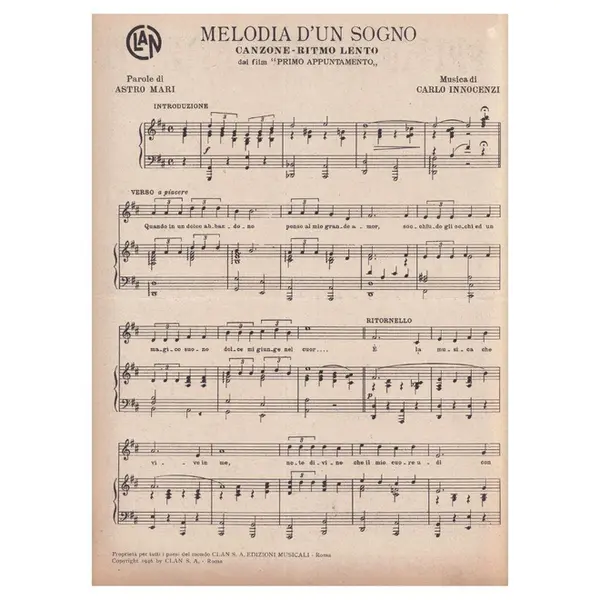 Melodia D'un Sogno - Canzone Slow