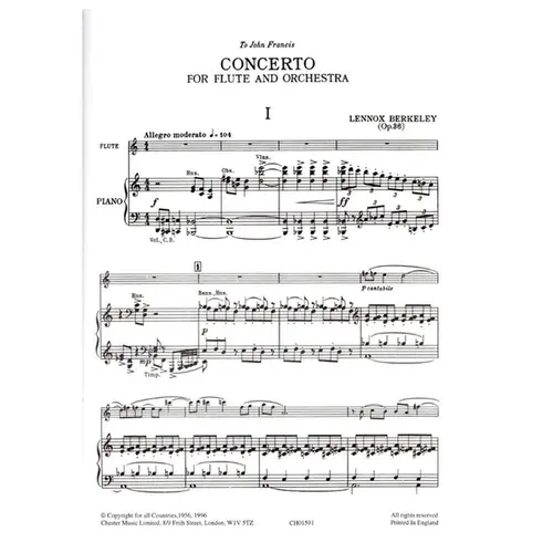 Concerto For Flute And Orchestra Op.36 (Flute/Piano)