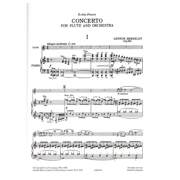 Concerto For Flute And Orchestra Op.36 (Flute/Piano)