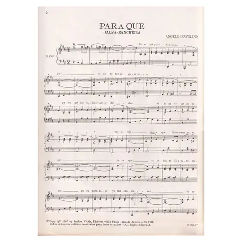Para Qué - Valsa-Rancheira  (Edição Antiga)