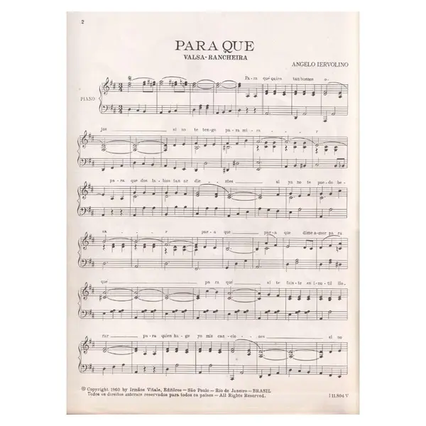Para Qué - Valsa-Rancheira  (Edição Antiga)