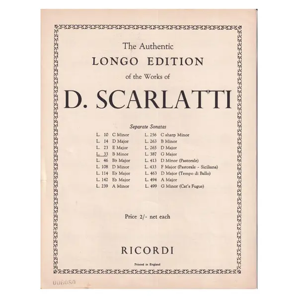 Sonata L.33 B Minor