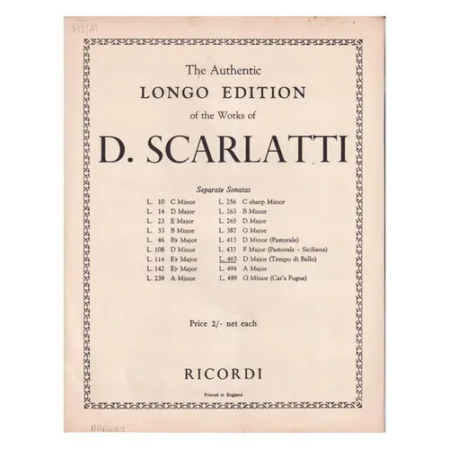Sonata L.463  D Maior (Tempo Di Ba