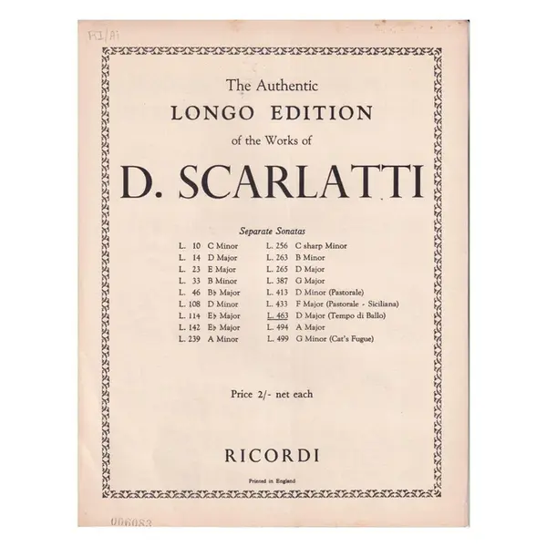 Sonata L.463  D Maior (Tempo Di Ba