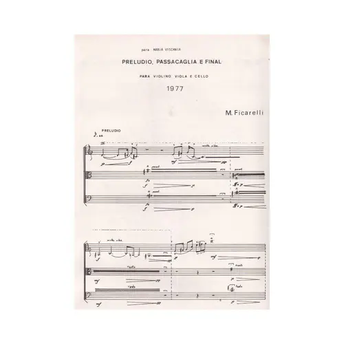Preludio, Passacaglia E Final paa violino, viola e cello