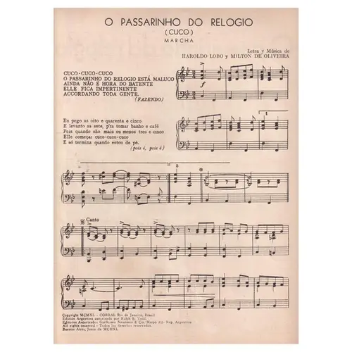 O Passarinho do Relogio(Cuco) - Marcha
