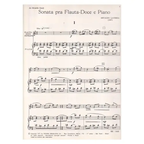 Sonata para Flauta Doce e Piano
