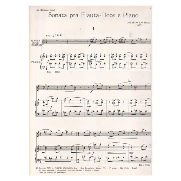 Sonata para Flauta Doce e Piano