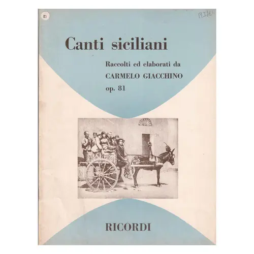 Canti Siciliani - Op.81  (Edição Antiga)