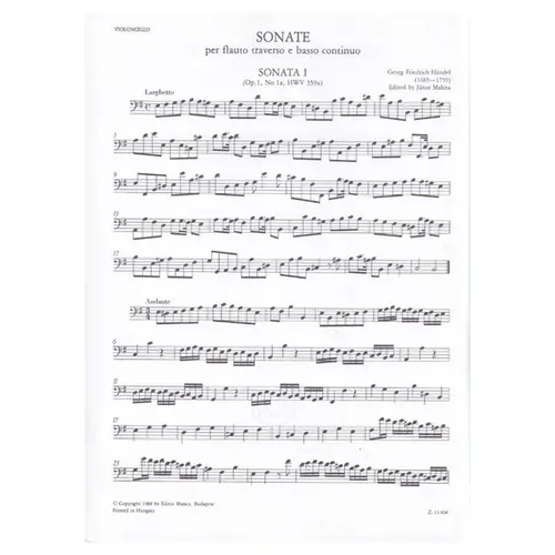 Sonate Per Flauto Traverso e basso continuo - Vol.1 - Urtext
