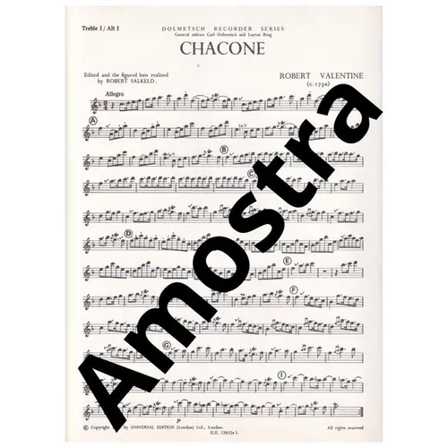 Chacone for 2 treble recorders and Harpischord (piano)