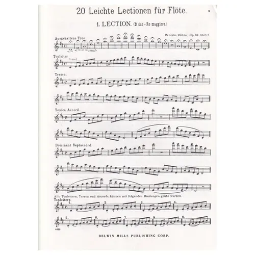 Twenty Easy Melodic Progressive Exercises for flute Op. 93 Book I