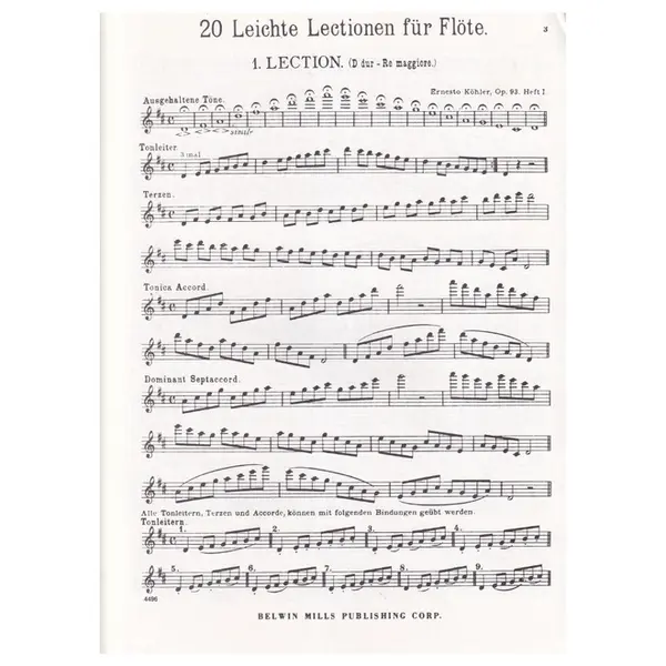 Twenty Easy Melodic Progressive Exercises for flute Op. 93 Book I