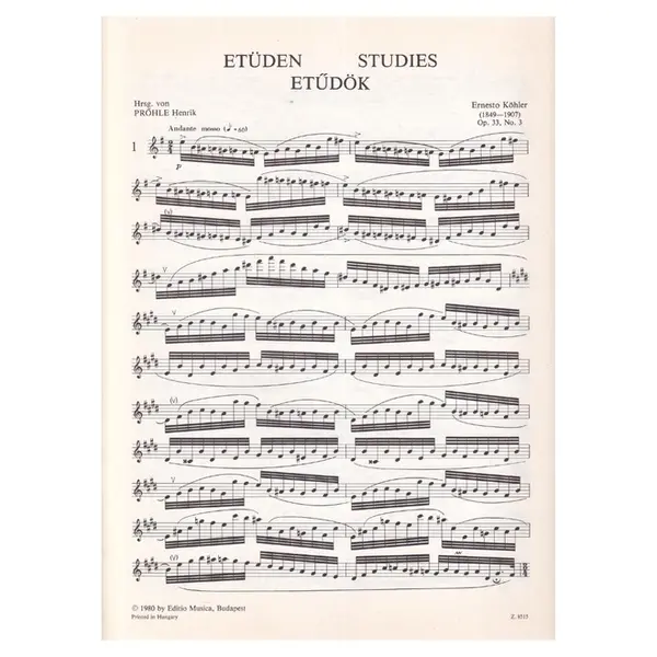 Studies for flute Op.33 n.3