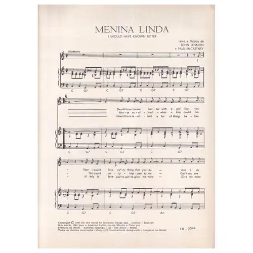 Menina Linda - I Should Have Known Better