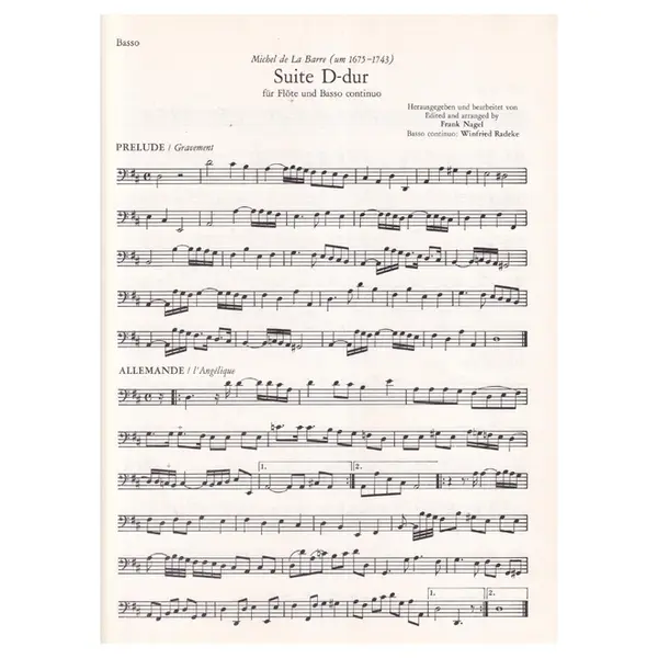 Suite D Dur Fur Flote und Basso continuo