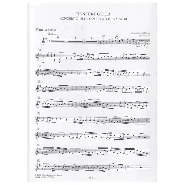 Koncert G Dur para Flauta e Orquestra