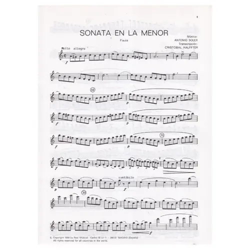 Sonata en la menor para flauta y piano