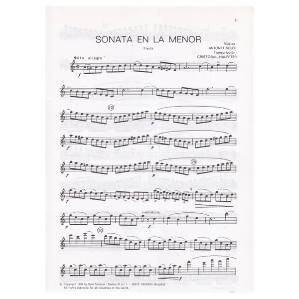 Sonata en la menor para flauta y piano
