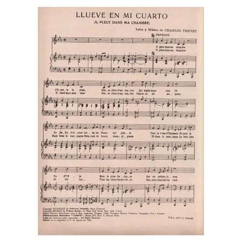 Llueve in mi Cuarto(Il Pleut Dans Ma Chambre)