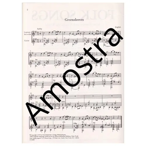 Folk Songs From America and Around the World Soprano recorder and guitar