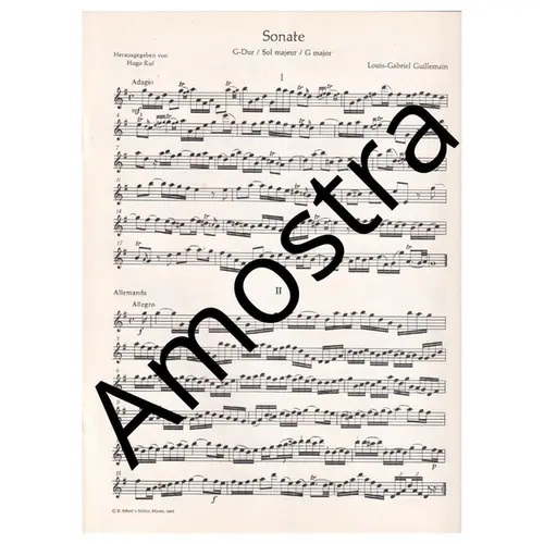 Sonate G-Dur /G Major fur querflote und basso continuo