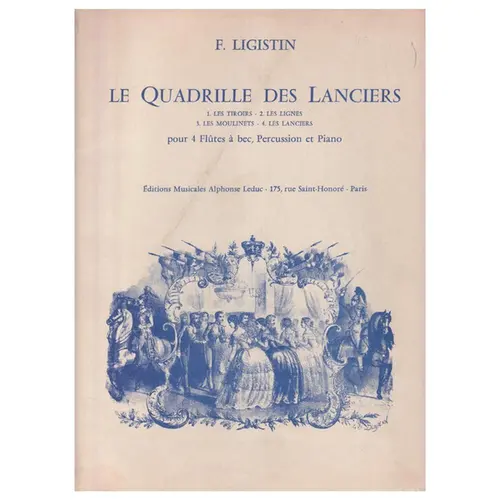 Le Quadrille Des Lanciers pour 4 flutes a bec, percussion et  piano