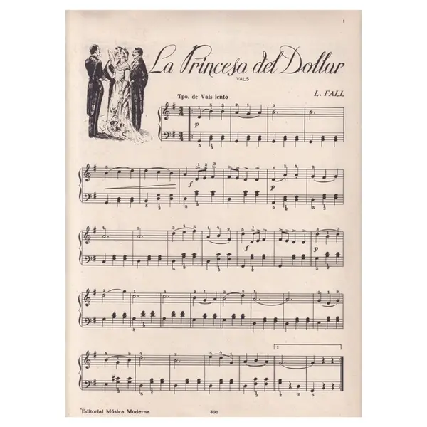 La Princesa del Dollar - vals para piano