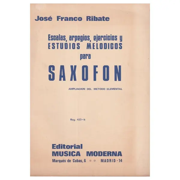 Escalas. arpegios, ejercicios para saxofon