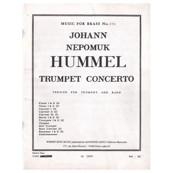 Trumpet Concerto - version for trumpet and band ( score)