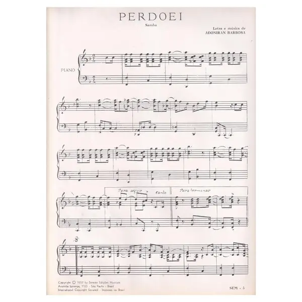 Perdoei  - Samba para piano