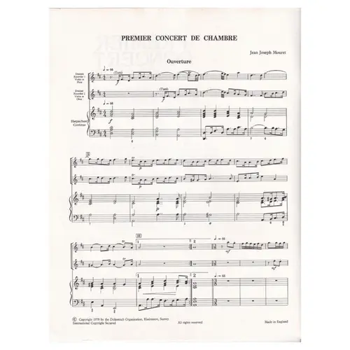 Premier Concert de chambre for two descant recorders and keyboard