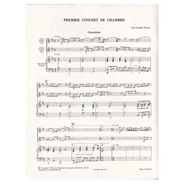 Premier Concert de chambre for two descant recorders and keyboard