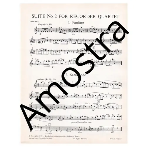 Suite n. 2 for recorder quartet