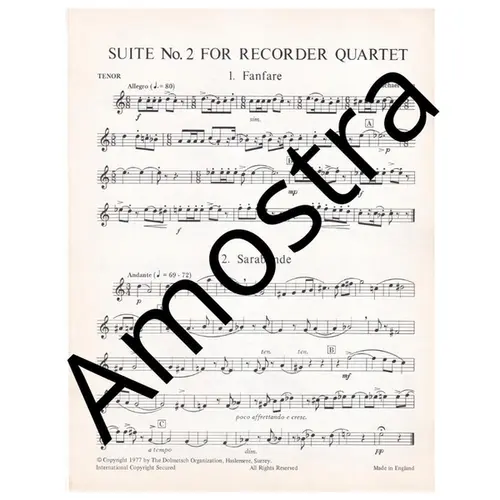 Suite n. 2 for recorder quartet