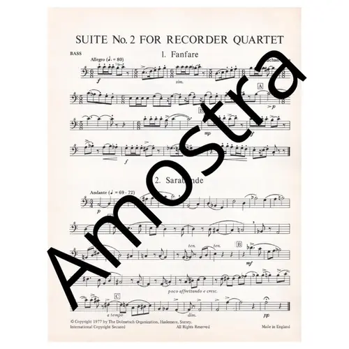 Suite n. 2 for recorder quartet