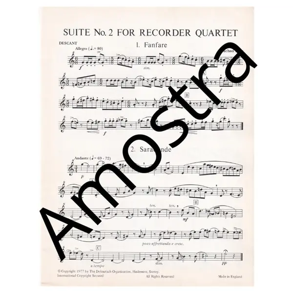 Suite n. 2 for recorder quartet