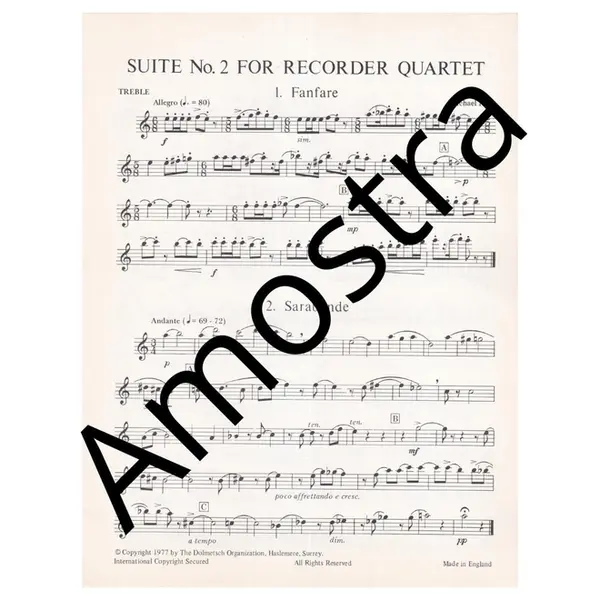 Suite n. 2 for recorder quartet