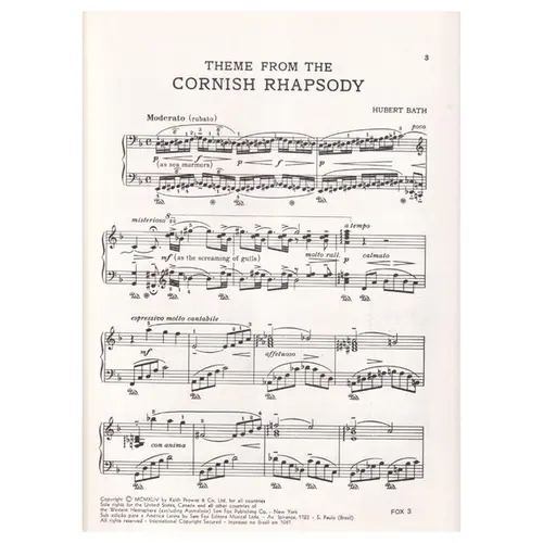 Tema da Cornish Rhapsody para piano