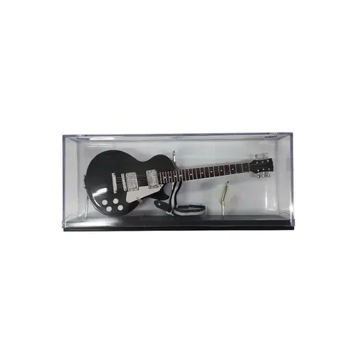Miniatura Guitarra Les Paul escal 1:4 25cm em caixa acrílica -  Preta