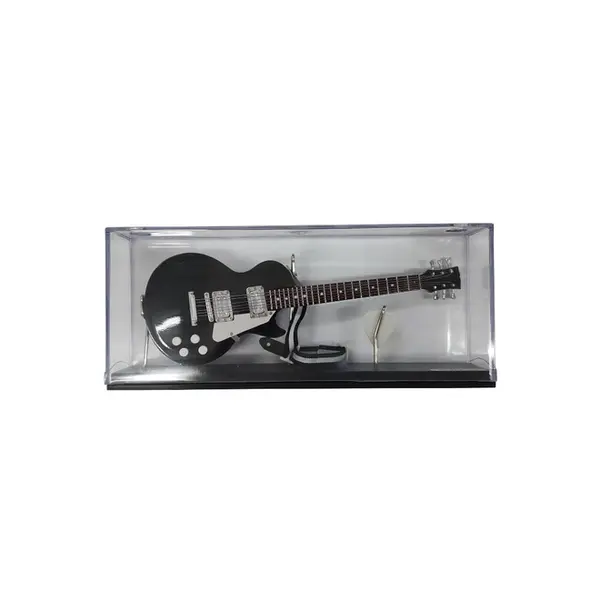 Miniatura Guitarra Les Paul escal 1:4 25cm em caixa acrílica -  Preta
