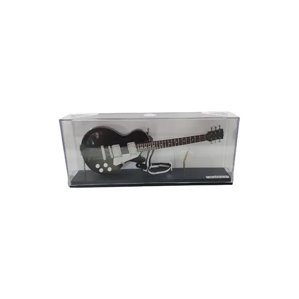 Miniatura Guitarra Les Paul escal 1:4 25cm em caixa acrílica -  Preta