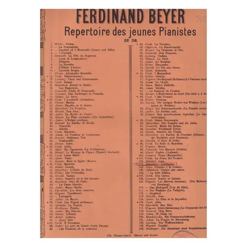 Repertoire des Jeunes Pianistes Op.36 - Op.103 L' AFricaine de Meyerbeer