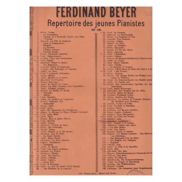 Repertoire des Jeunes Pianistes Op.36 - Op.103 L' AFricaine de Meyerbeer