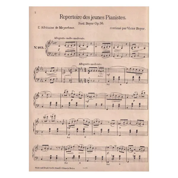 Repertoire des Jeunes Pianistes Op.36 - Op.103 L' AFricaine de Meyerbeer