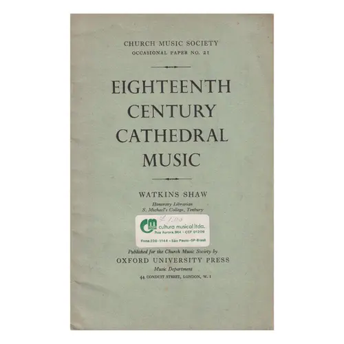 Eighteenth Century Cathedral Music