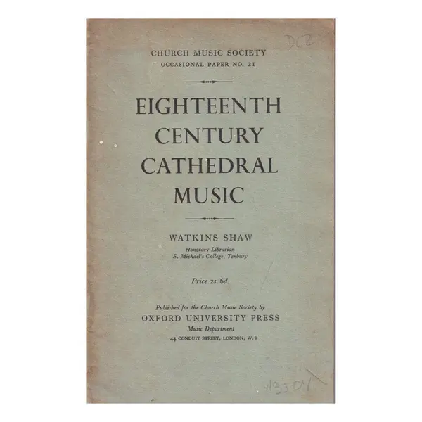 Eighteenth Century Cathedral Music