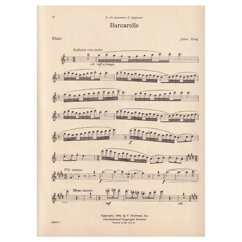 Barcarolle For Flute  and piano