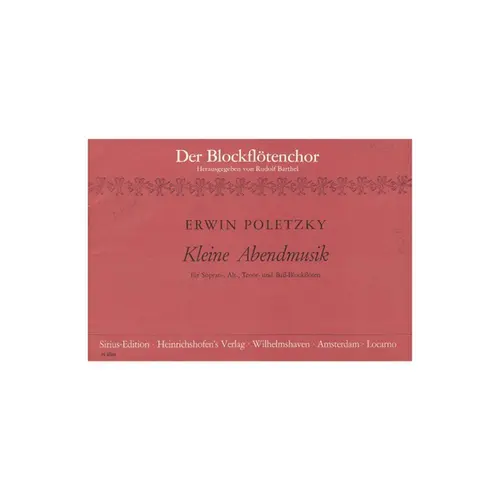Kleine Abendmusik fur 4 blockfloten